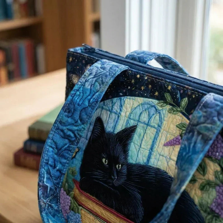 Midnight Reading Quilted Tote Bag