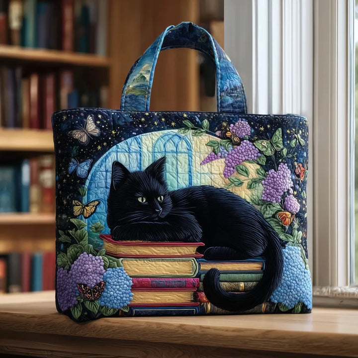 Midnight Reading Quilted Tote Bag