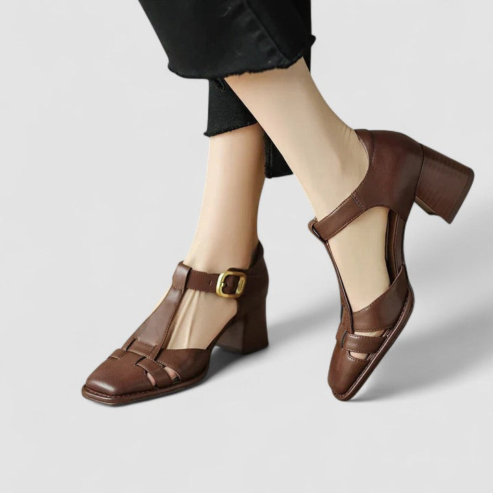 Elyxiana | T-Strap Block Heels