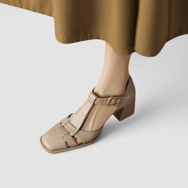 Elyxiana | T-Strap Block Heels