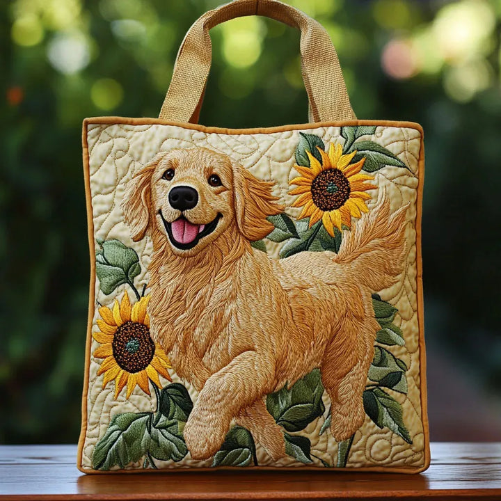 Golden Retriever Quilted Tote Bag