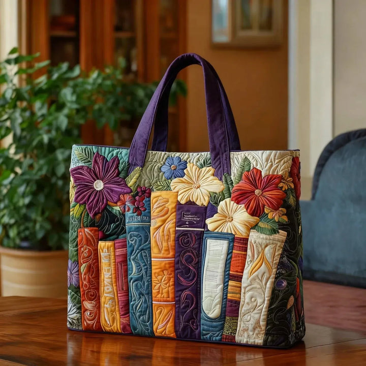 For Book Lovers Quilted Tote Bag