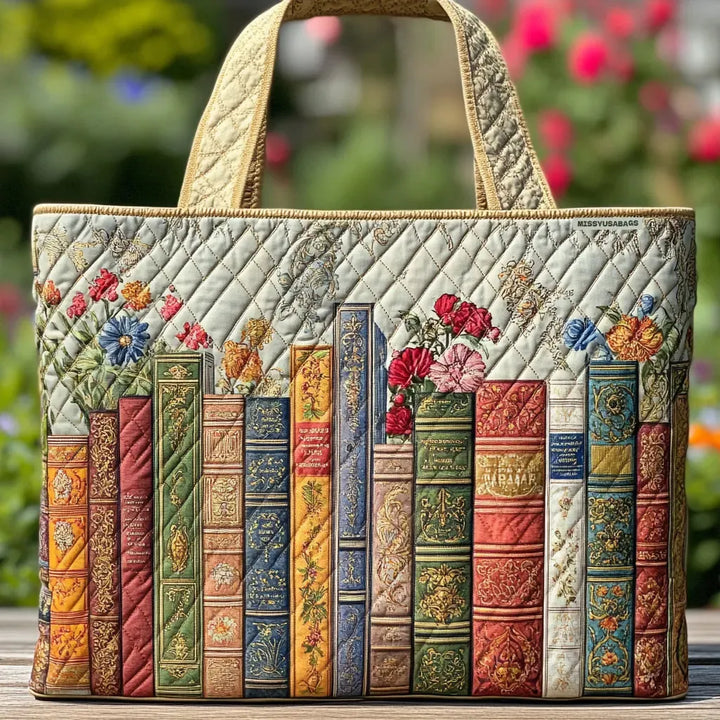 The Fairy Tale Library Quilted Tote Bag