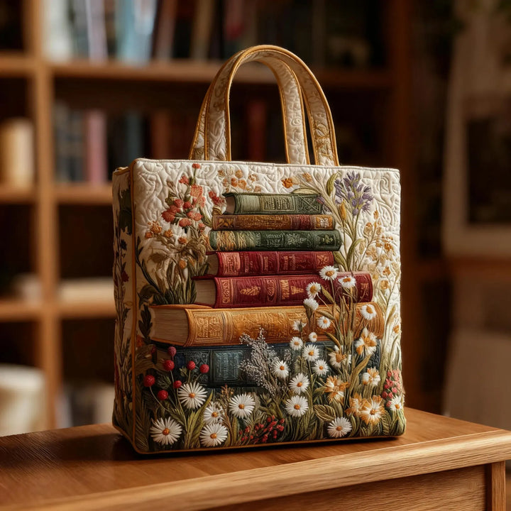 The Secret Library Quilted Tote Bag