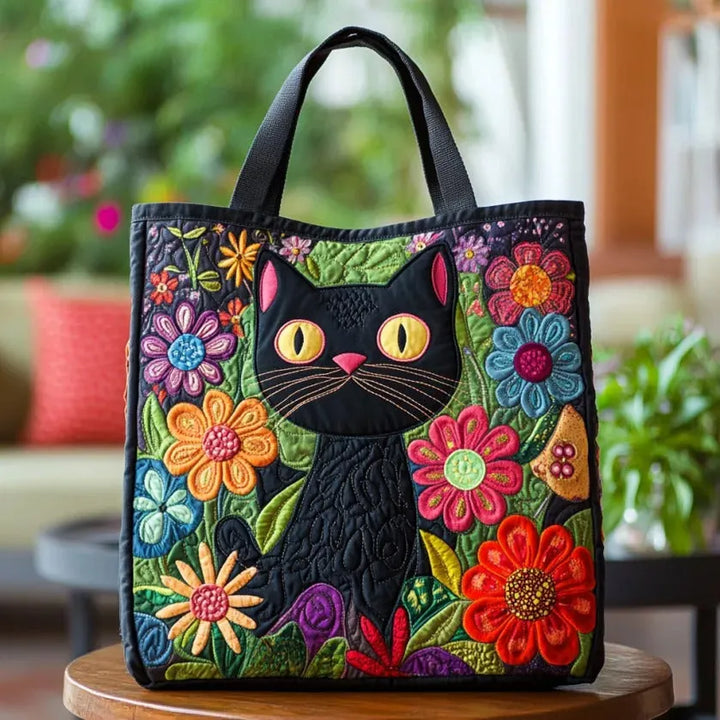 The Sorrowful Cat Quilted Tote Bag
