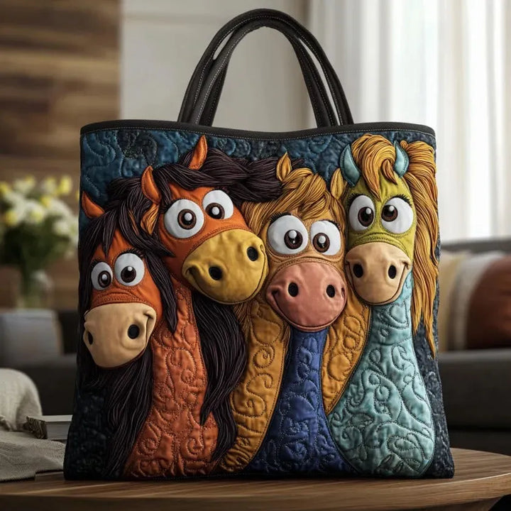 The Happy Ponies Quilted Tote Bag