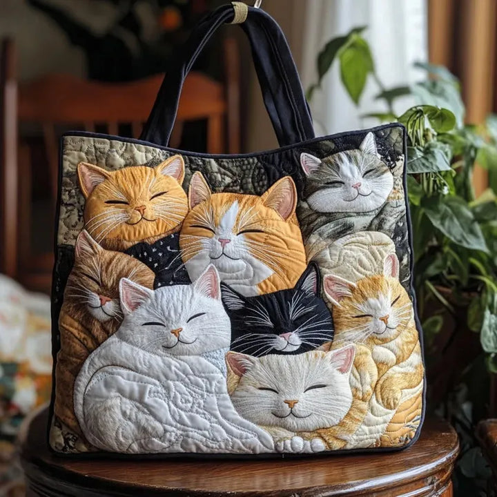 Cat's Dream Quilted Tote Bag
