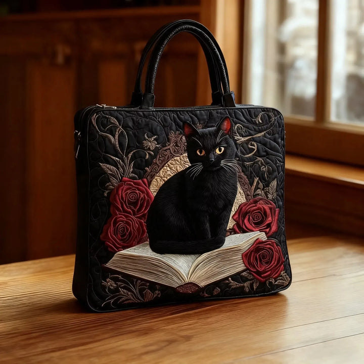 Moon Cat Quilted Tote Bag