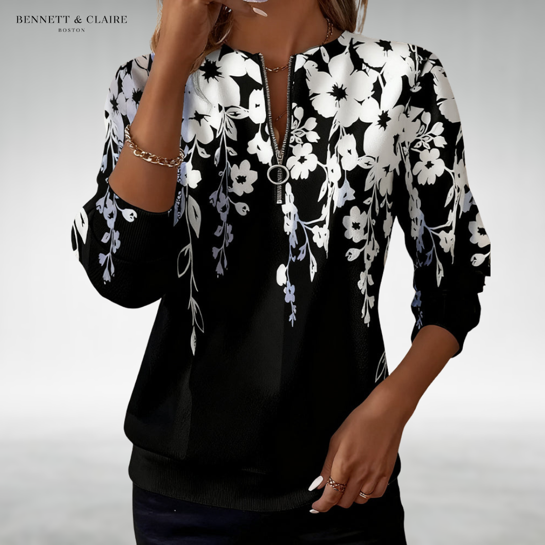 Lila™ Floral Zip Sweater