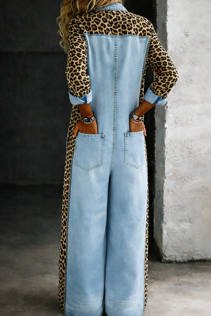 Amanda | One Piece Denim Shirt Jumpsuit