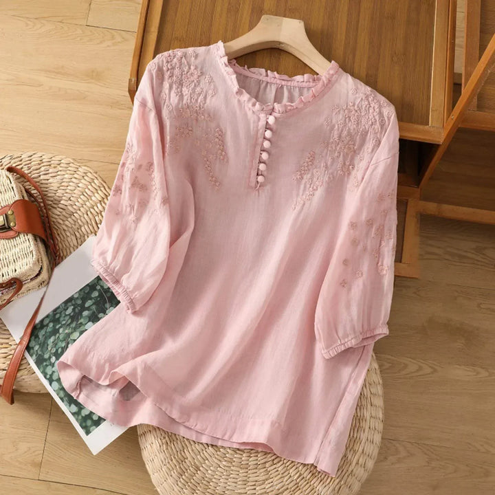 Suzanne™ | Floral Button-Front Blouse