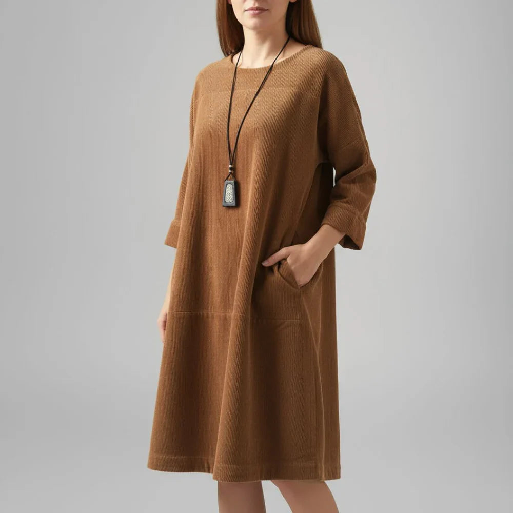 Amy™ Relaxed Corduroy Midi Dress
