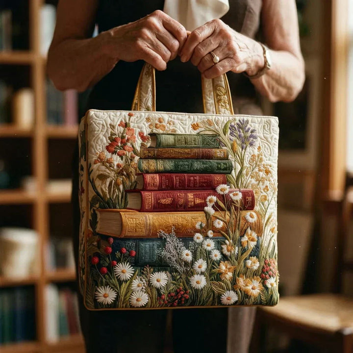 The Secret Library Quilted Tote Bag