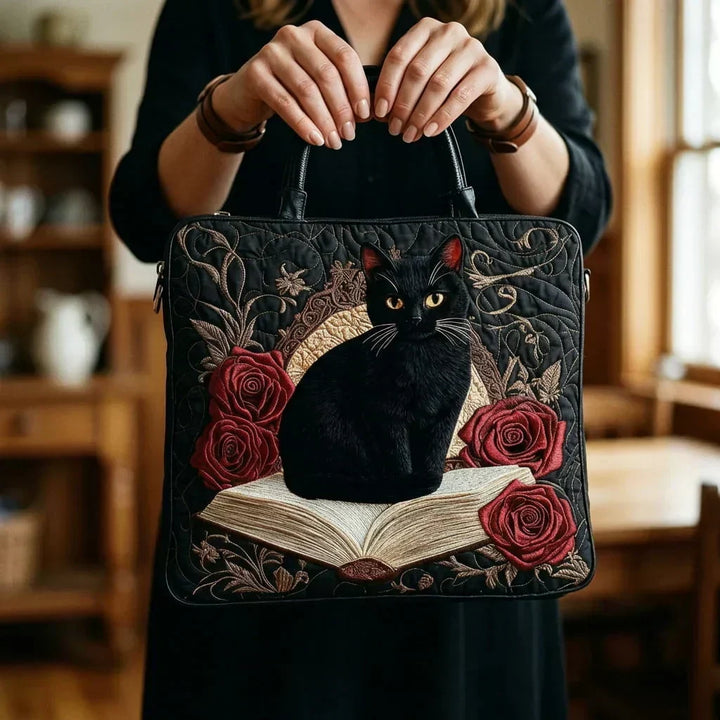 Moon Cat Quilted Tote Bag