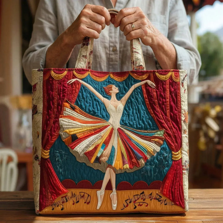 The Elegant Ballerina Quilted Tote Bag
