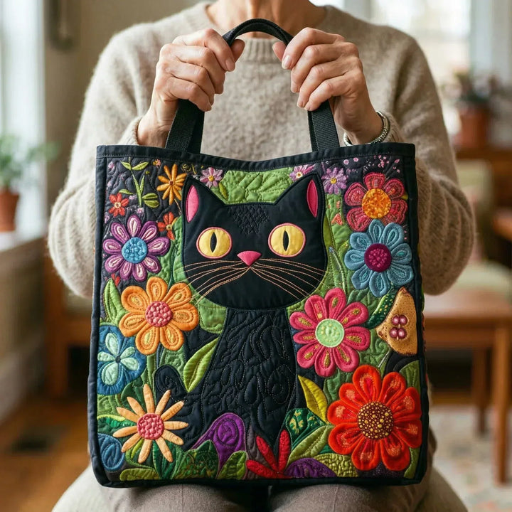 The Sorrowful Cat Quilted Tote Bag