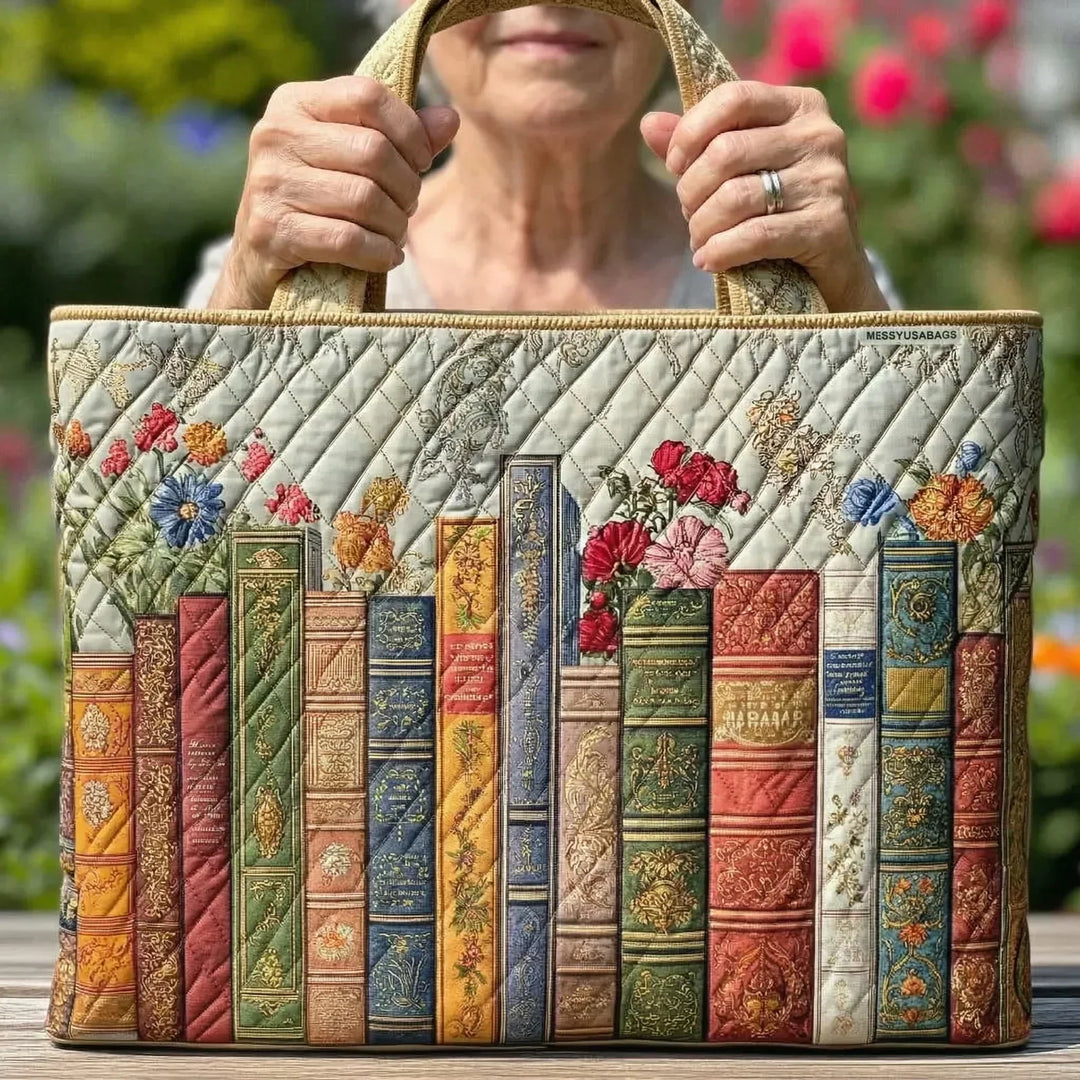 The Fairy Tale Library Quilted Tote Bag