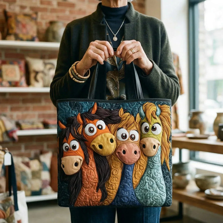 The Happy Ponies Quilted Tote Bag