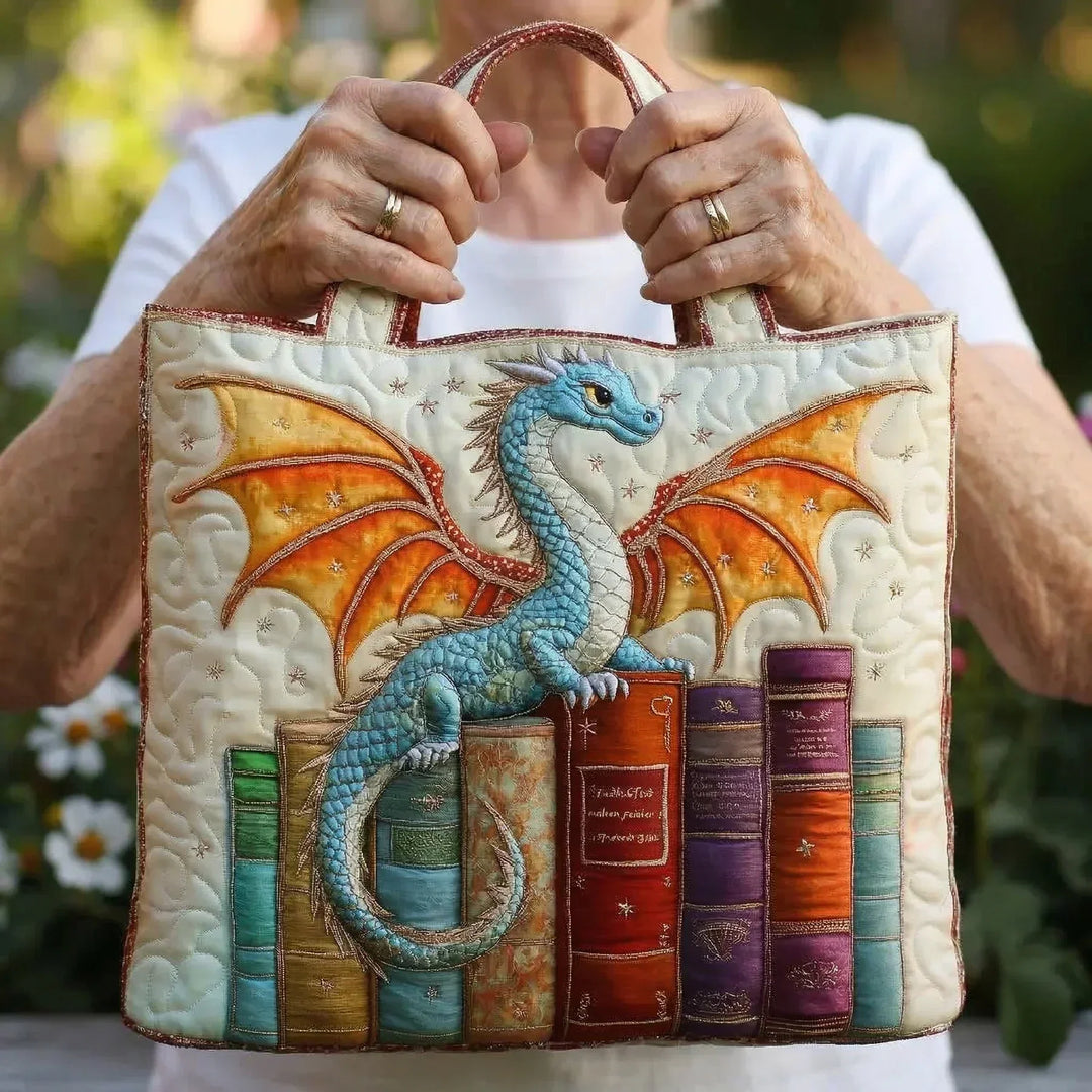 The Emerald Dragon Quilted Tote Bag