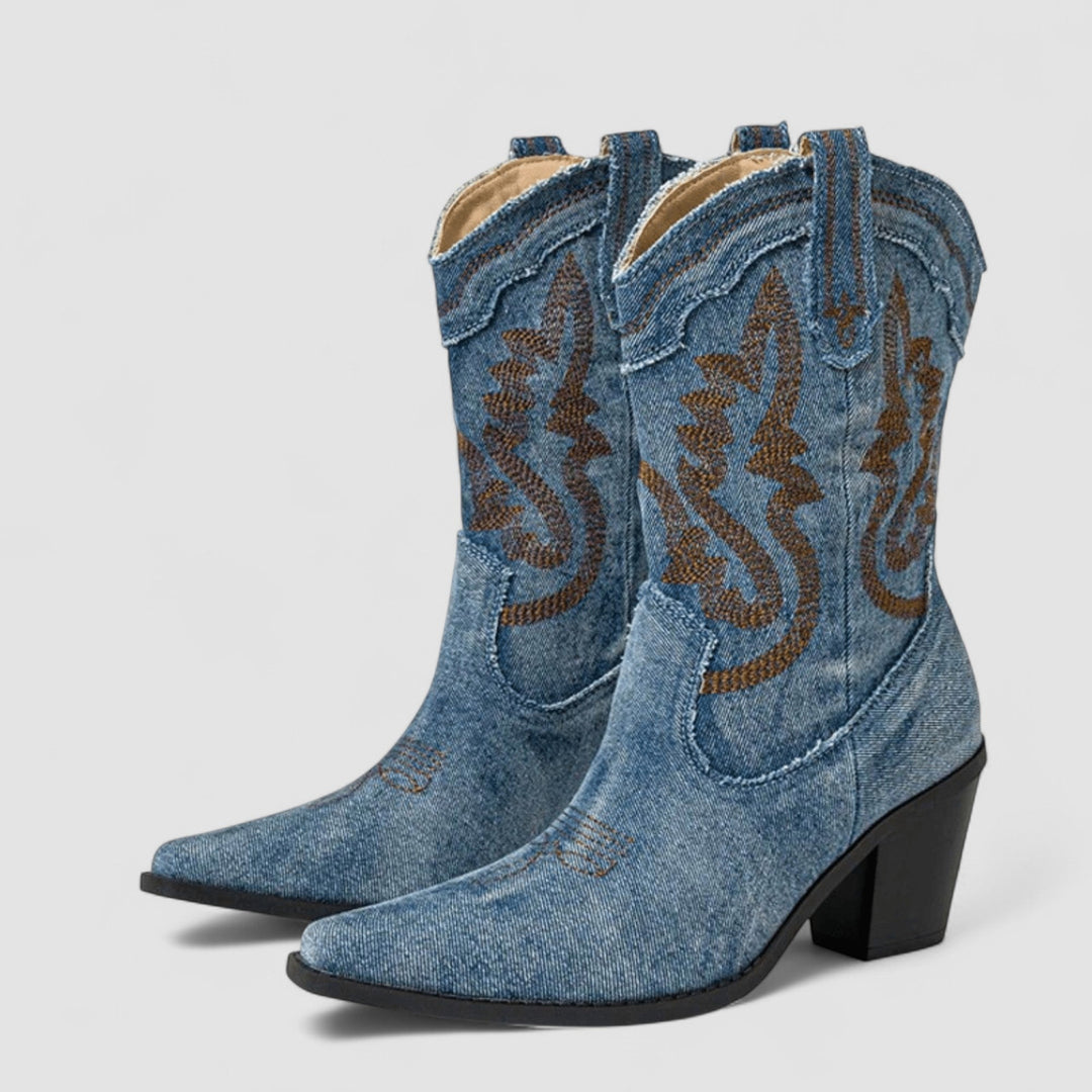 Selena – Denim Ankle Boots