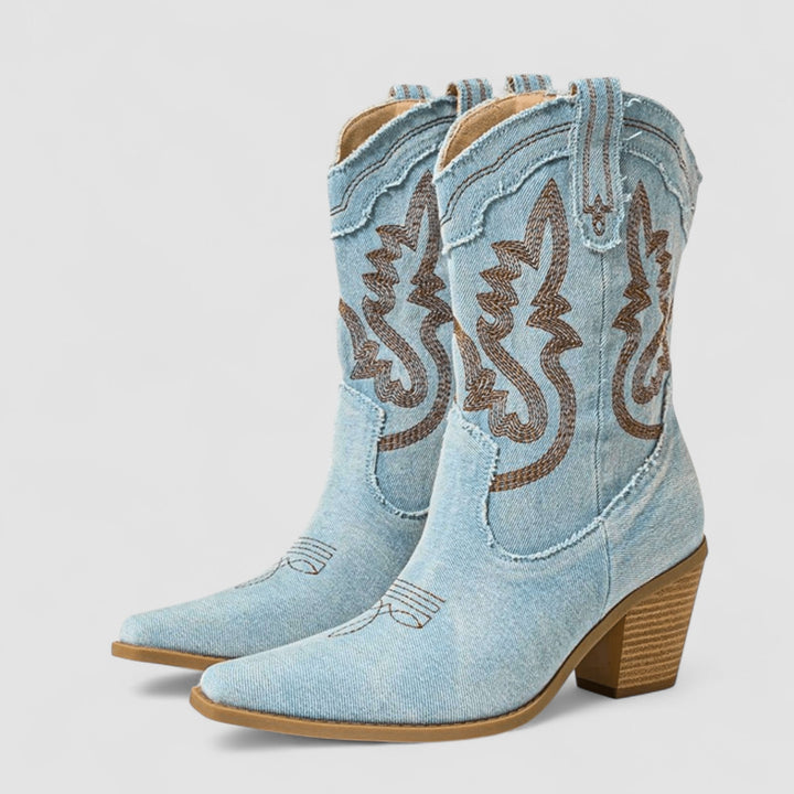 Selena – Denim Ankle Boots