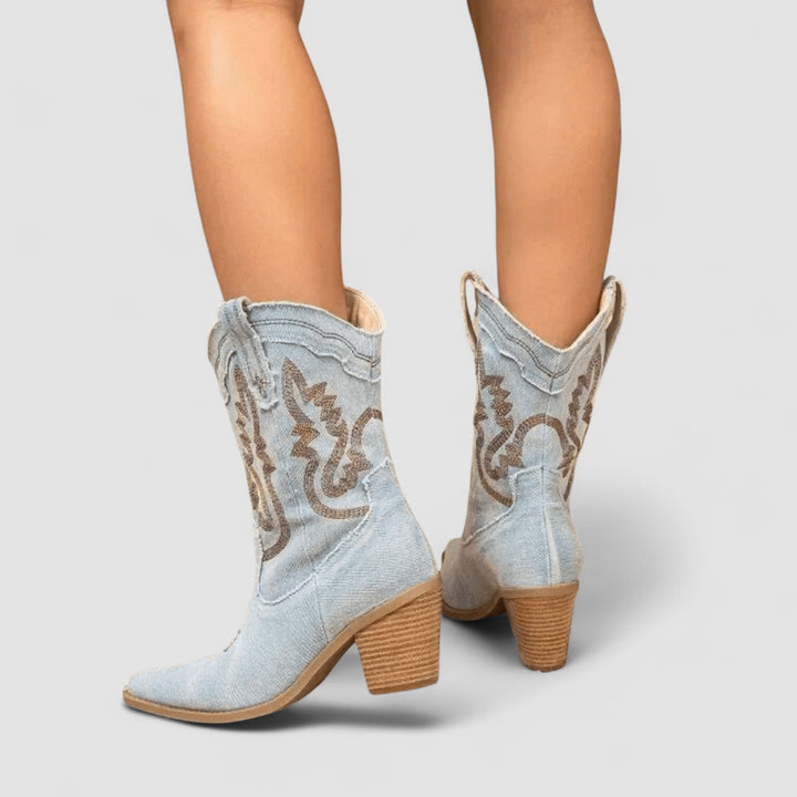 Selena – Denim Ankle Boots