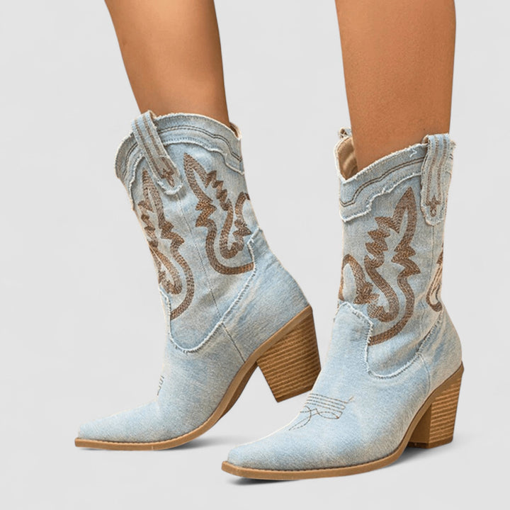 Selena – Denim Ankle Boots