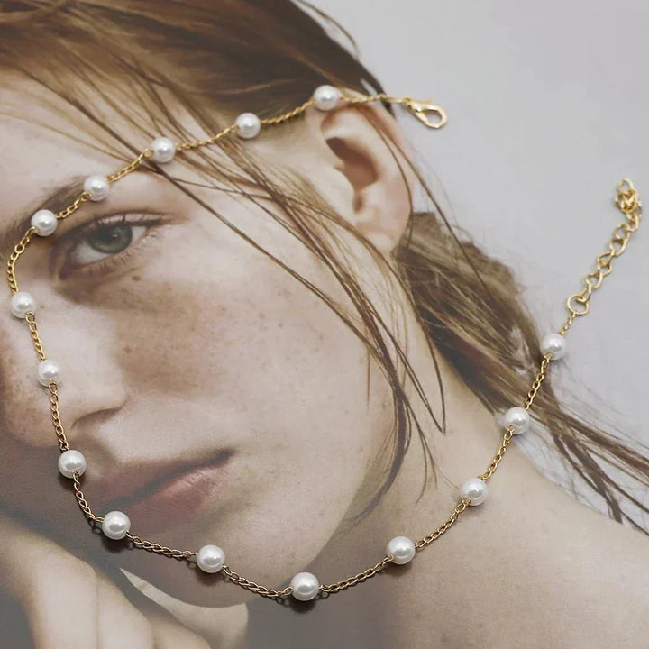 Lustra | Gold-colored artificial-Pearl Necklace