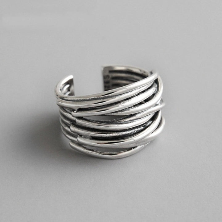 Sylvian | Silver-colored Adjustable Layered Ring