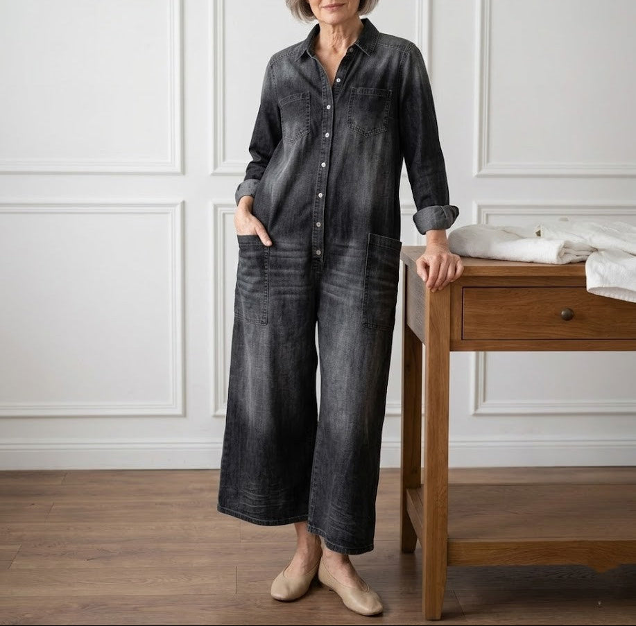 Sandy | Vintage Soft Cotton Denim Jumpsuit